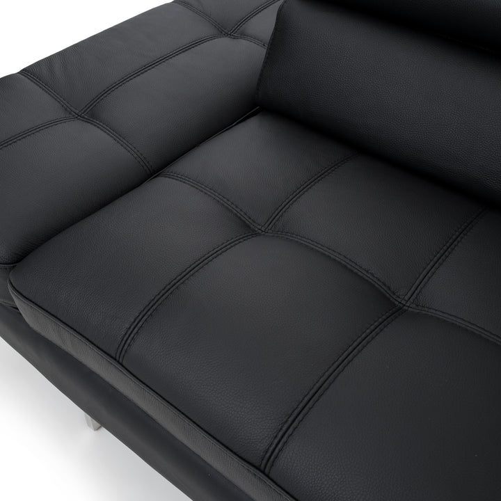 Rockland Leather Sectional Sofa Black