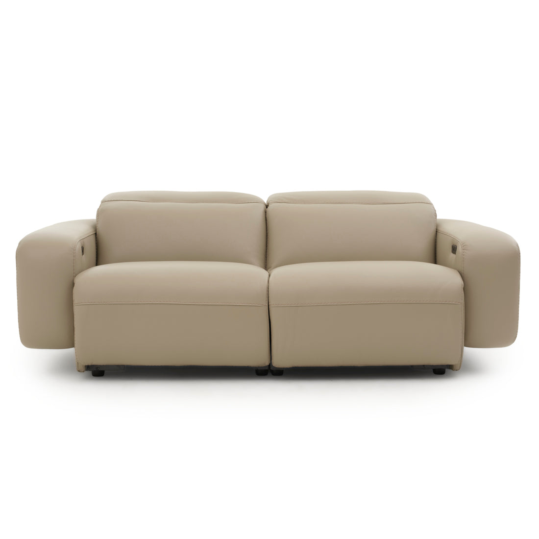 Eltha Leather Reclining Sofa Taupe