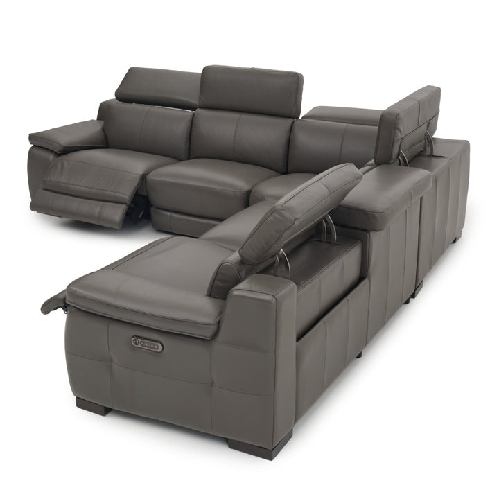 Nova Reclining Sectional Sofa Dark Grey