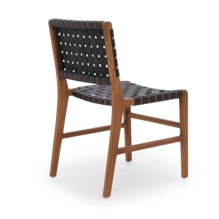 Santina Leather Chair Black