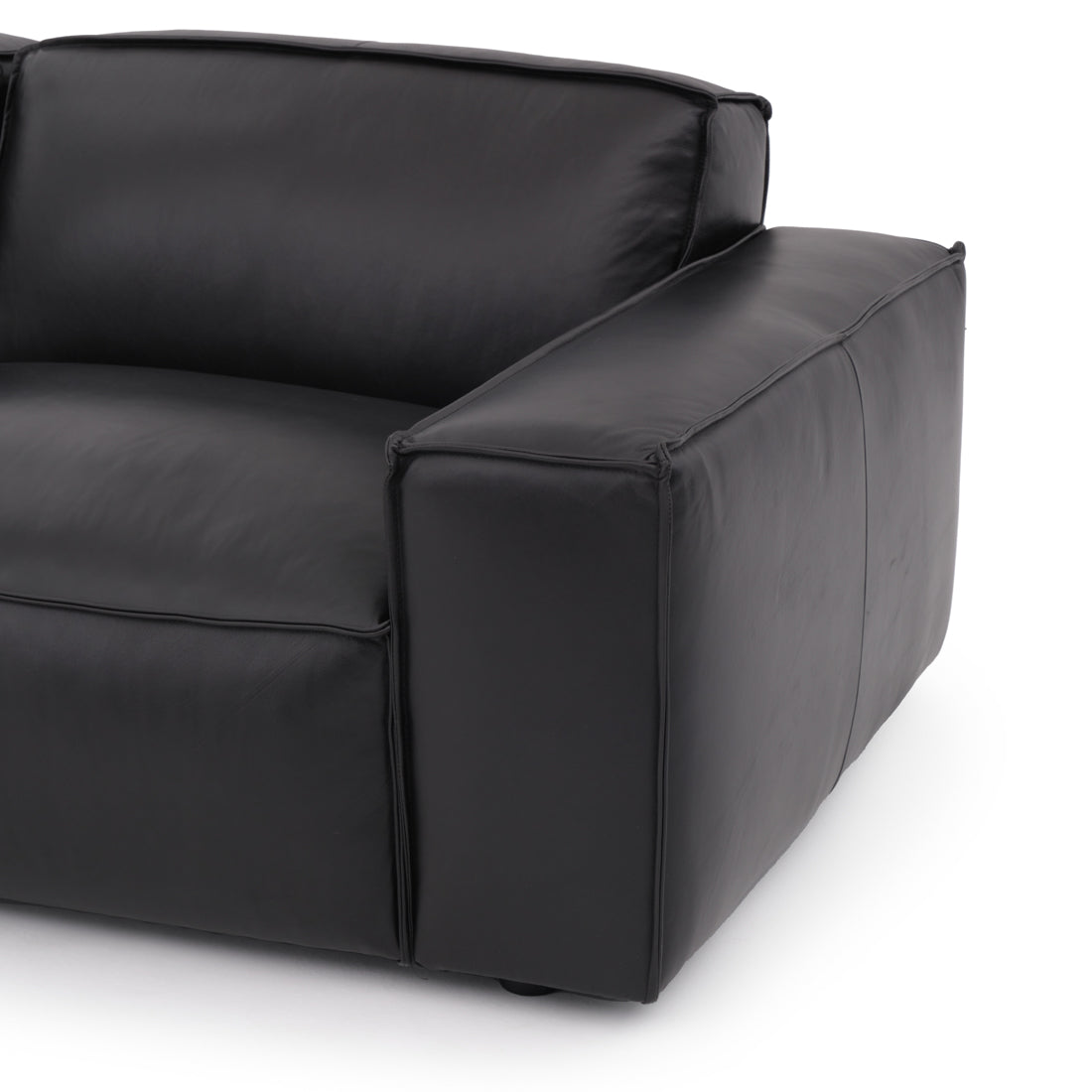 Nook Leather Modular Sofa Black
