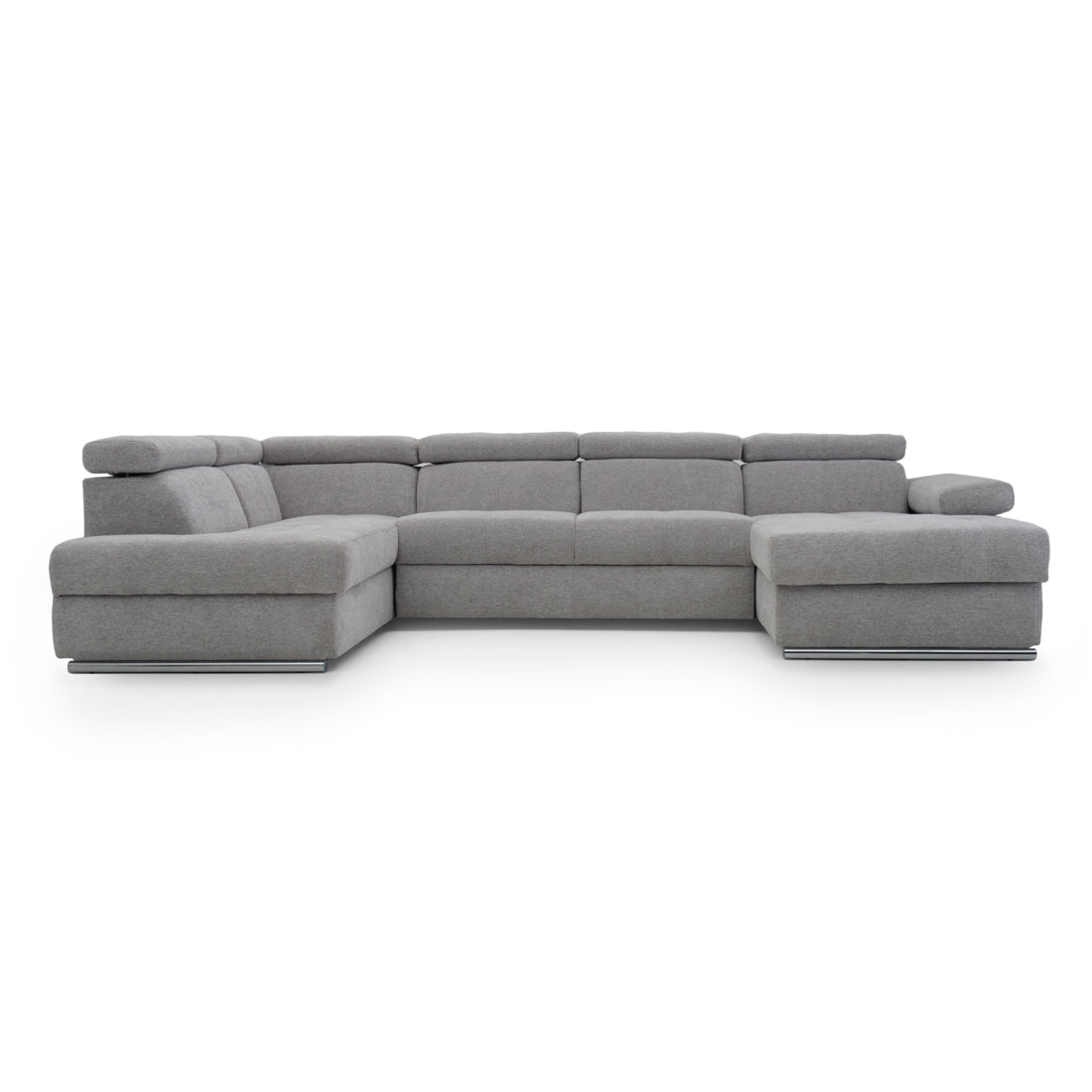 Wicek Fabric Sectional Sofa-Bed Light Grey