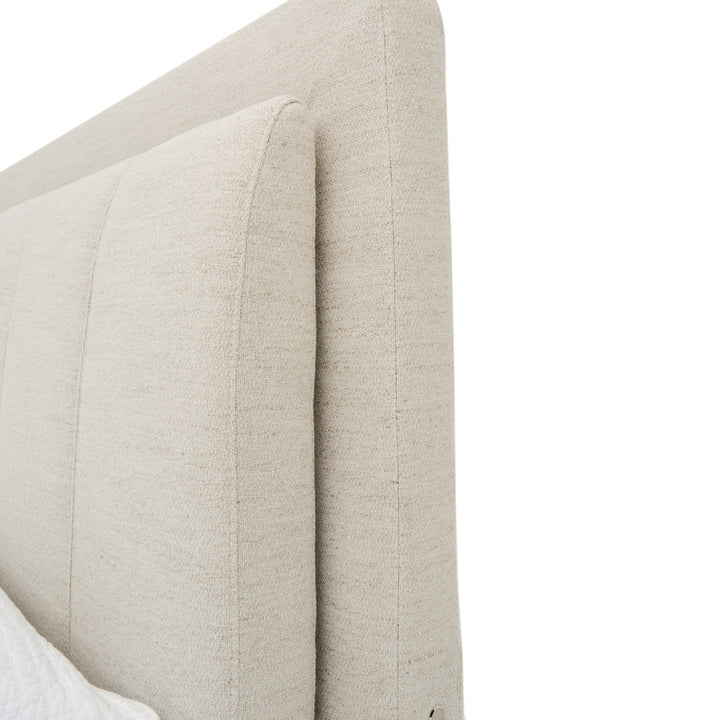 Elisha Fabric King Bed Beige