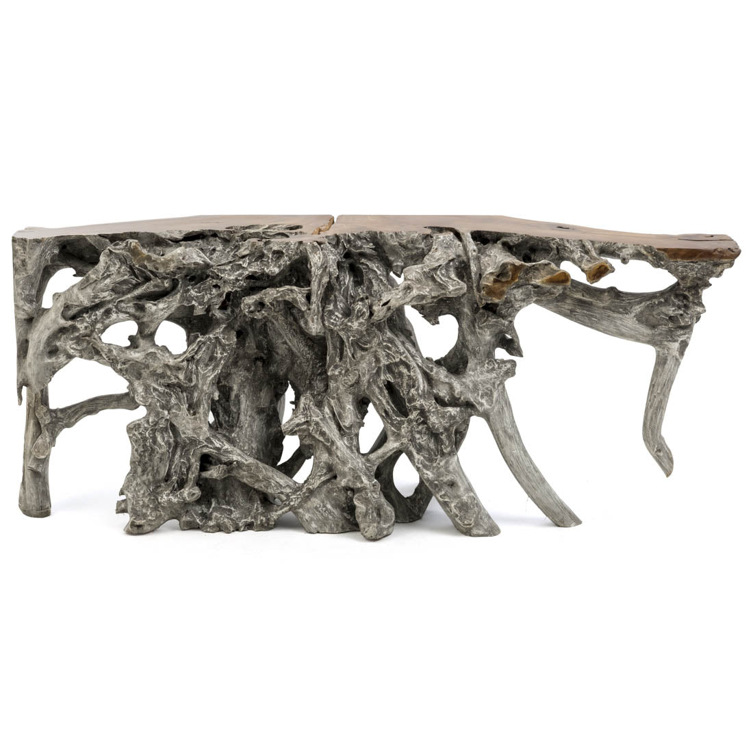 Walomi Wood Console Table Light Grey
