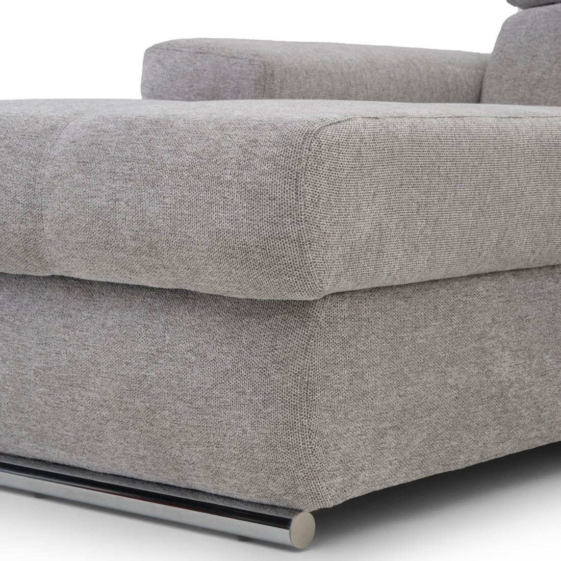 Wicek Fabric Sectional Sofa-Bed Light Grey