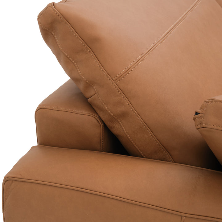 Nigella Leather Sectional Sofa Cognac
