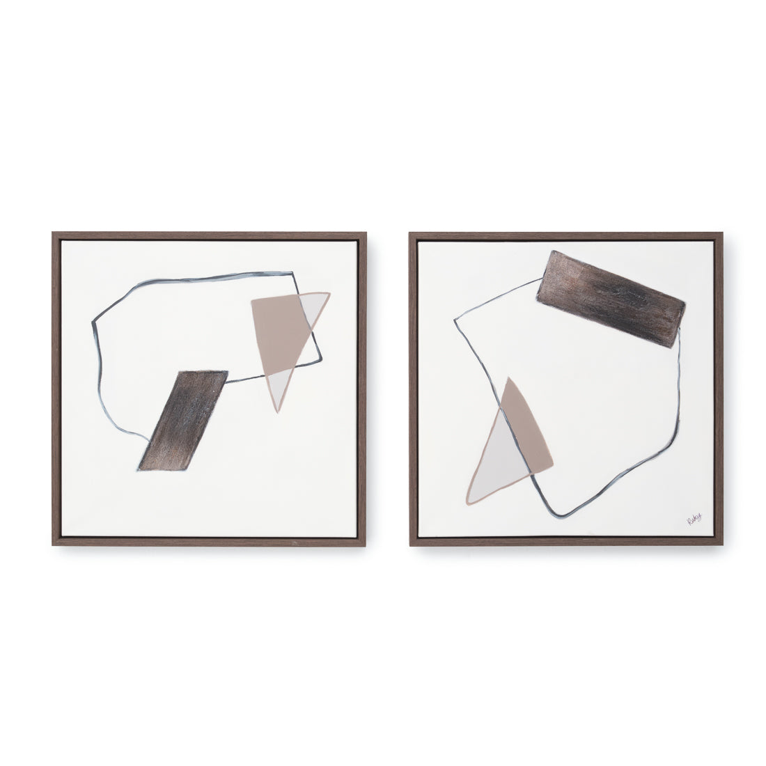 Nymphea Painting on Canvas Light Brown