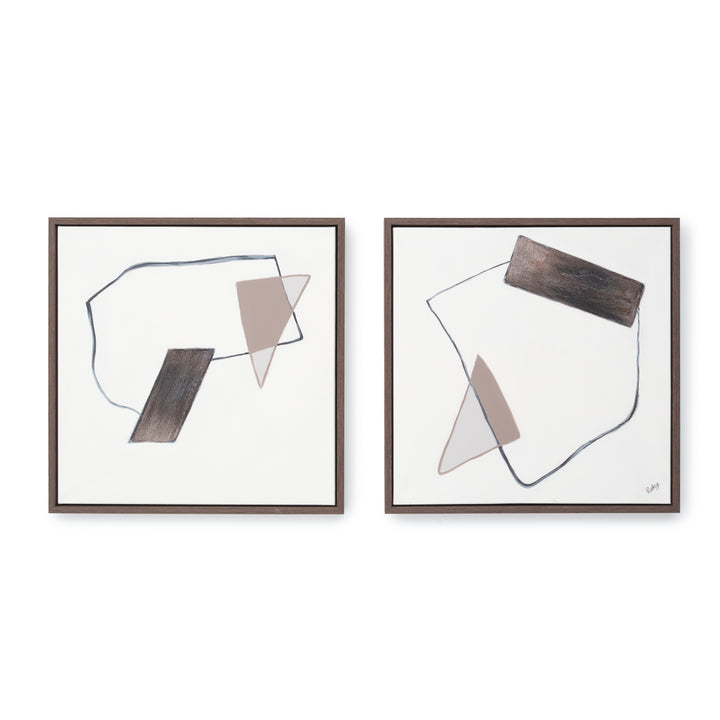 Nymphea Painting on Canvas Light Brown