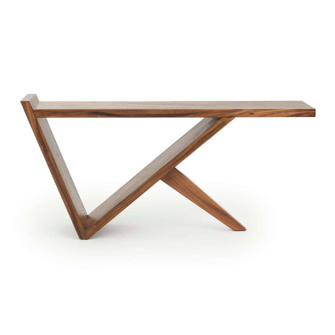 Nellu Wood Console Table Dark Brown