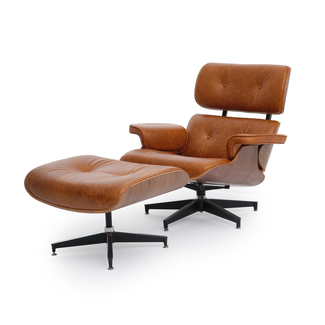 Norena Accent Chair with Ottoman Cognac