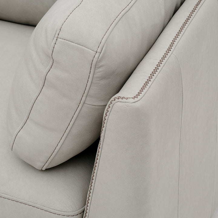 Neal Leather Sofa Light Grey