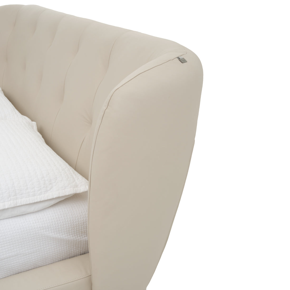 Waneta Leather King Bed Beige