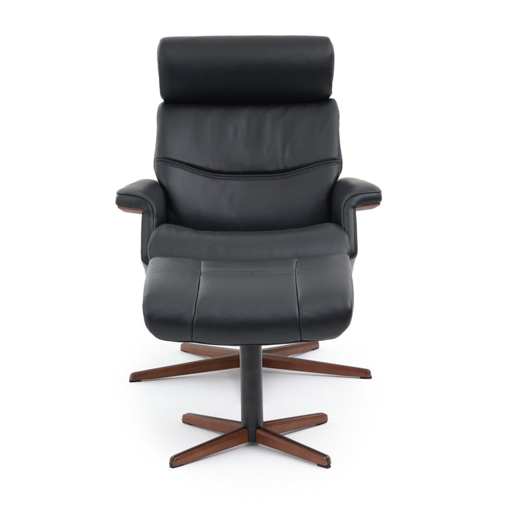 Norris Reclining Chair with Ottoman Black