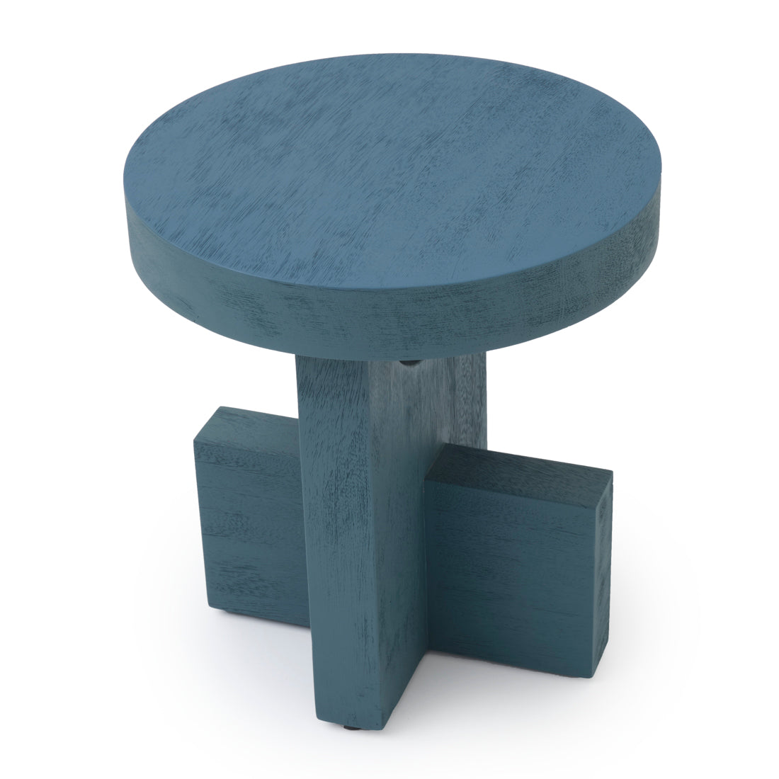 Siya Wood Accent Table Light Blue