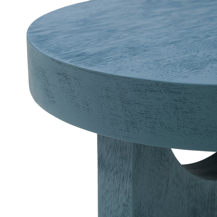 Siya Wood Accent Table Light Blue