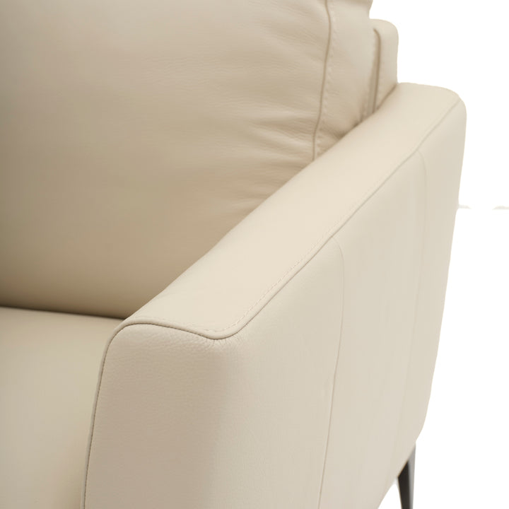 Elbertina Leather Sofa Beige