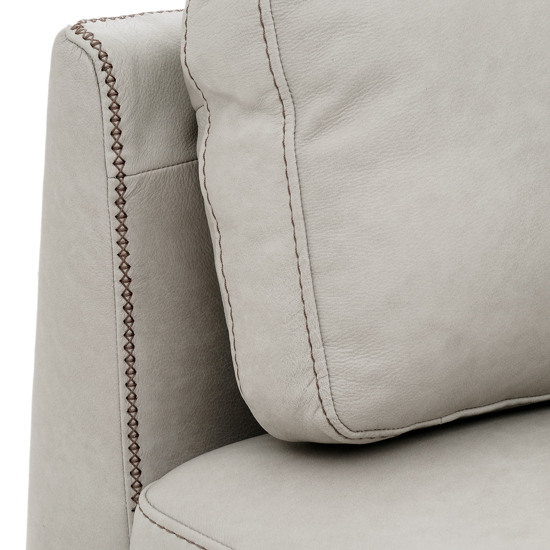 Neal Leather Sofa Light Grey