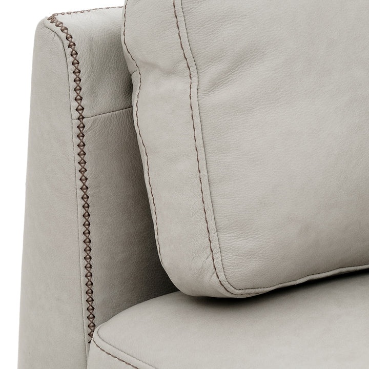 Neal Leather Sofa Light Grey