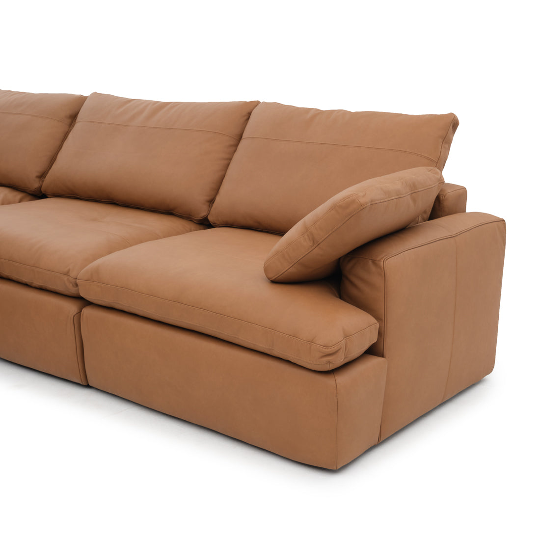 Nigella Leather Sectional Sofa Cognac