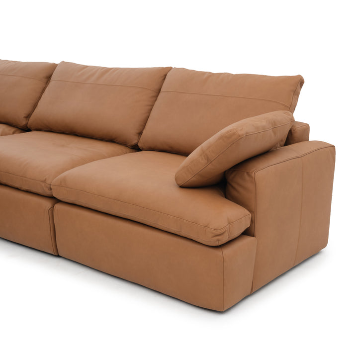 Nigella Leather Sectional Sofa Cognac