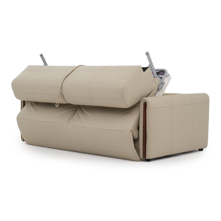 Narita Leather Double Sofa-Bed Beige