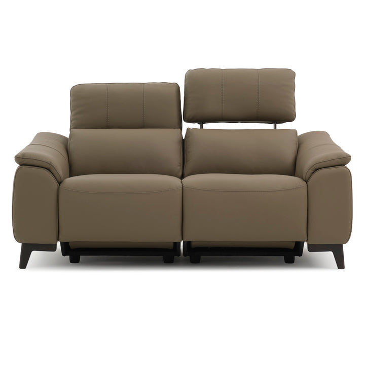 Nicola Leather Reclining Loveseat Taupe