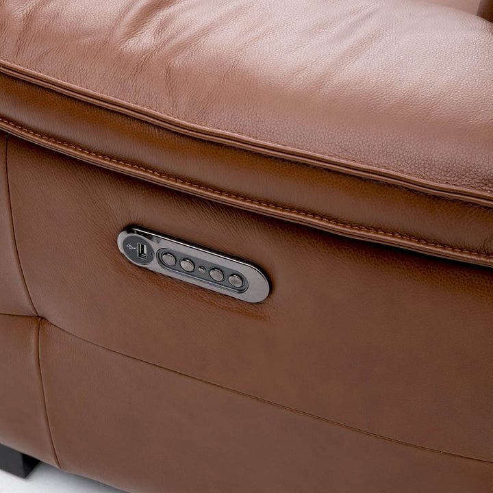 Nova Leather Reclining Loveseat Cognac