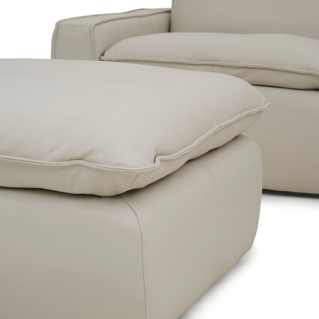 Nadyna Leather Modular Sofa Beige