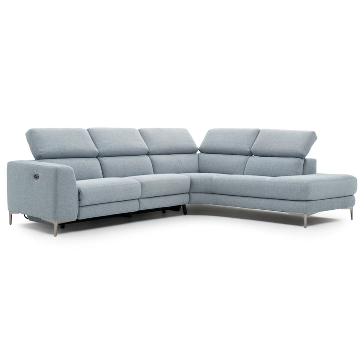 Emilia Reclining Sectional Sofa Light Blue