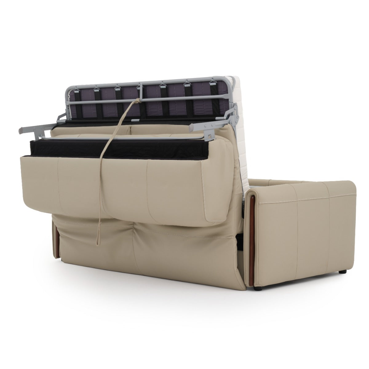 Narita Leather Double Sofa-Bed Beige