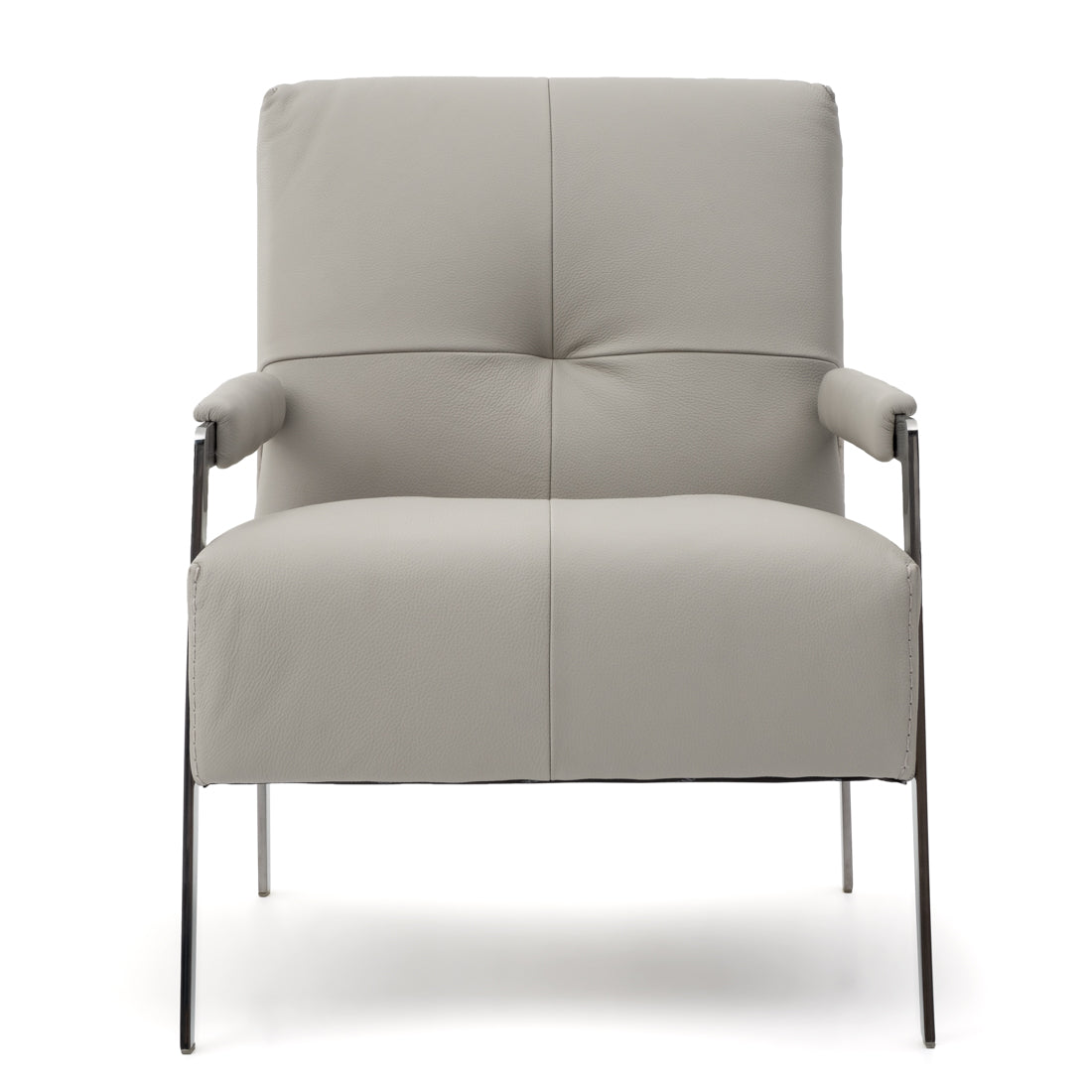 Walter Leather Accent Chair Light Grey