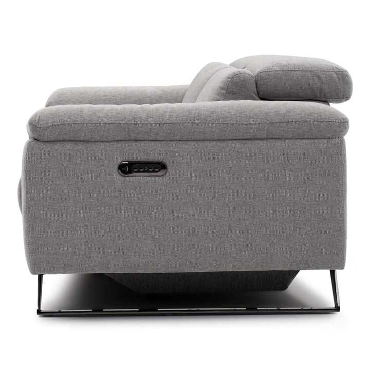 Warren Fabric Reclining Loveseat Light Grey