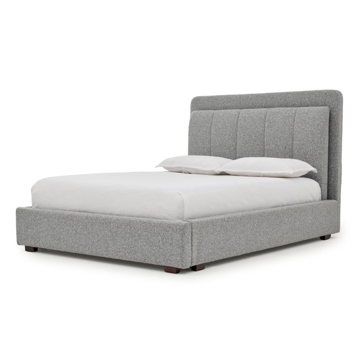 Elisha Fabric King Bed Dark Grey