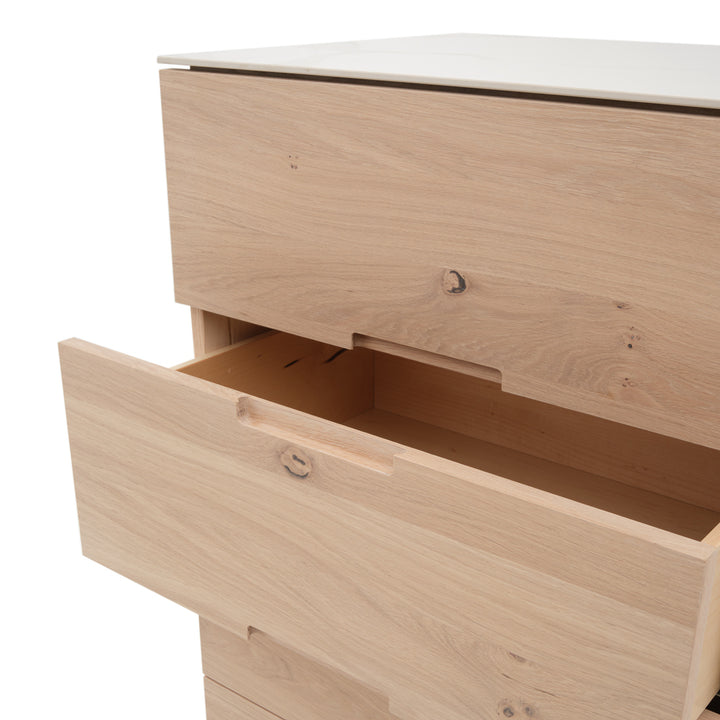 Elaina 5-Drawer Chest Light Brown