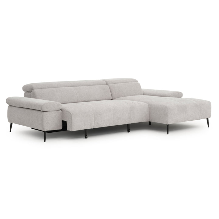 Eldan Fabric Sectional Sofa Light Grey
