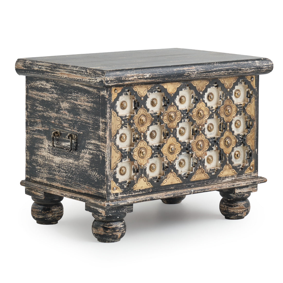 Navya Wood Accent Table Dark Grey