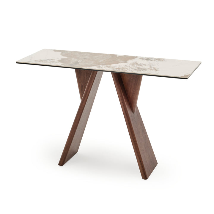 Emmeline Ceramic Console Table Light Brown
