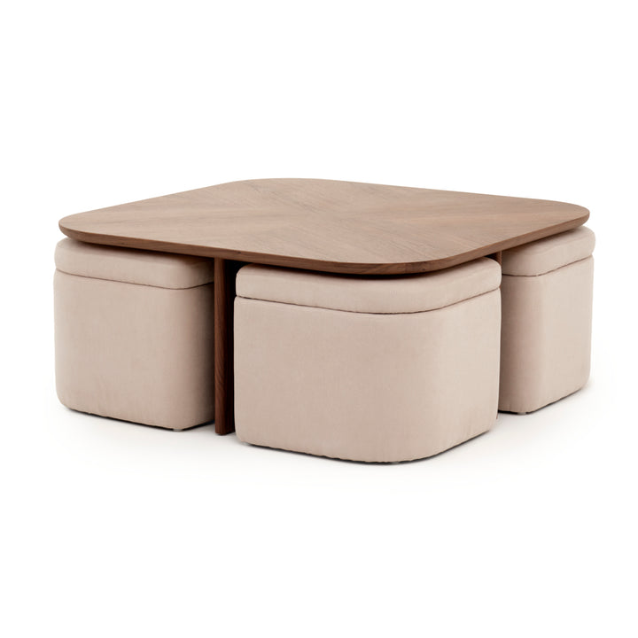 Norna Coffee Table with Storage Dark Brown