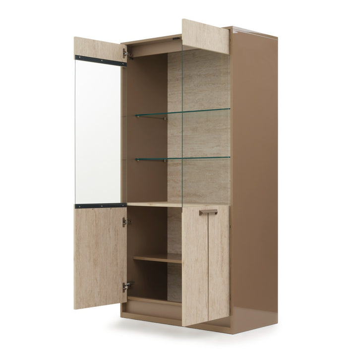 Nunzia Glass Curio Beige