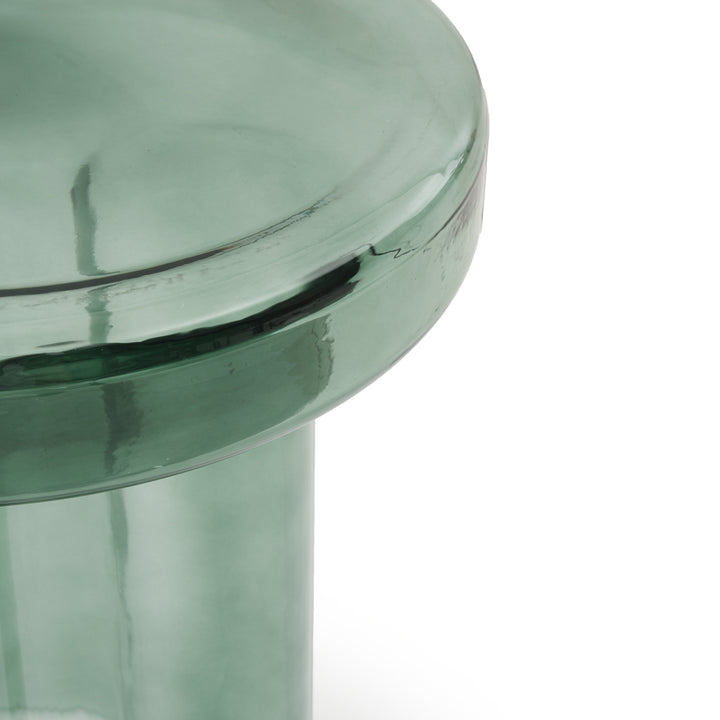 Eira Glass End Table Aqua