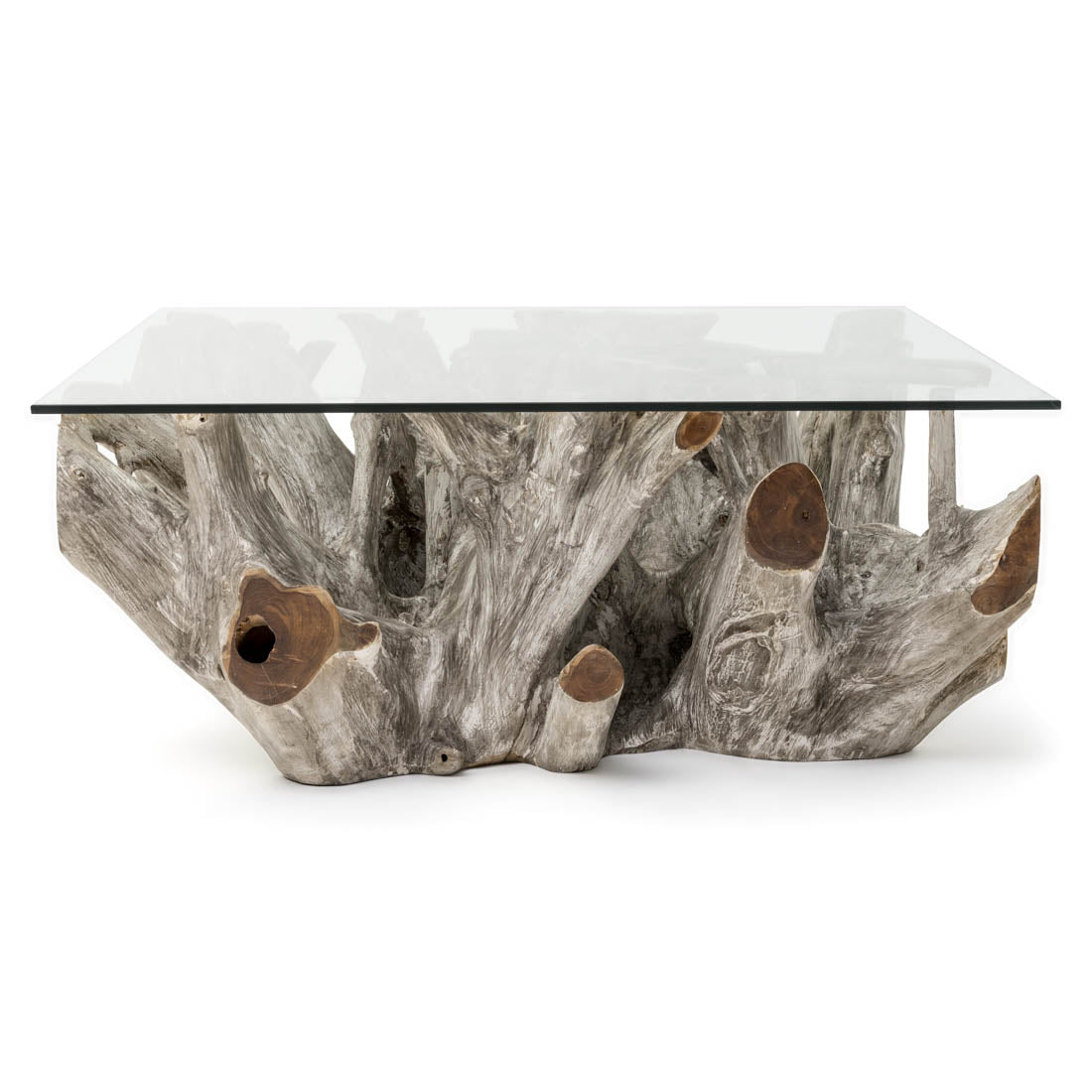 Walomi Glass Coffee Table Light Grey