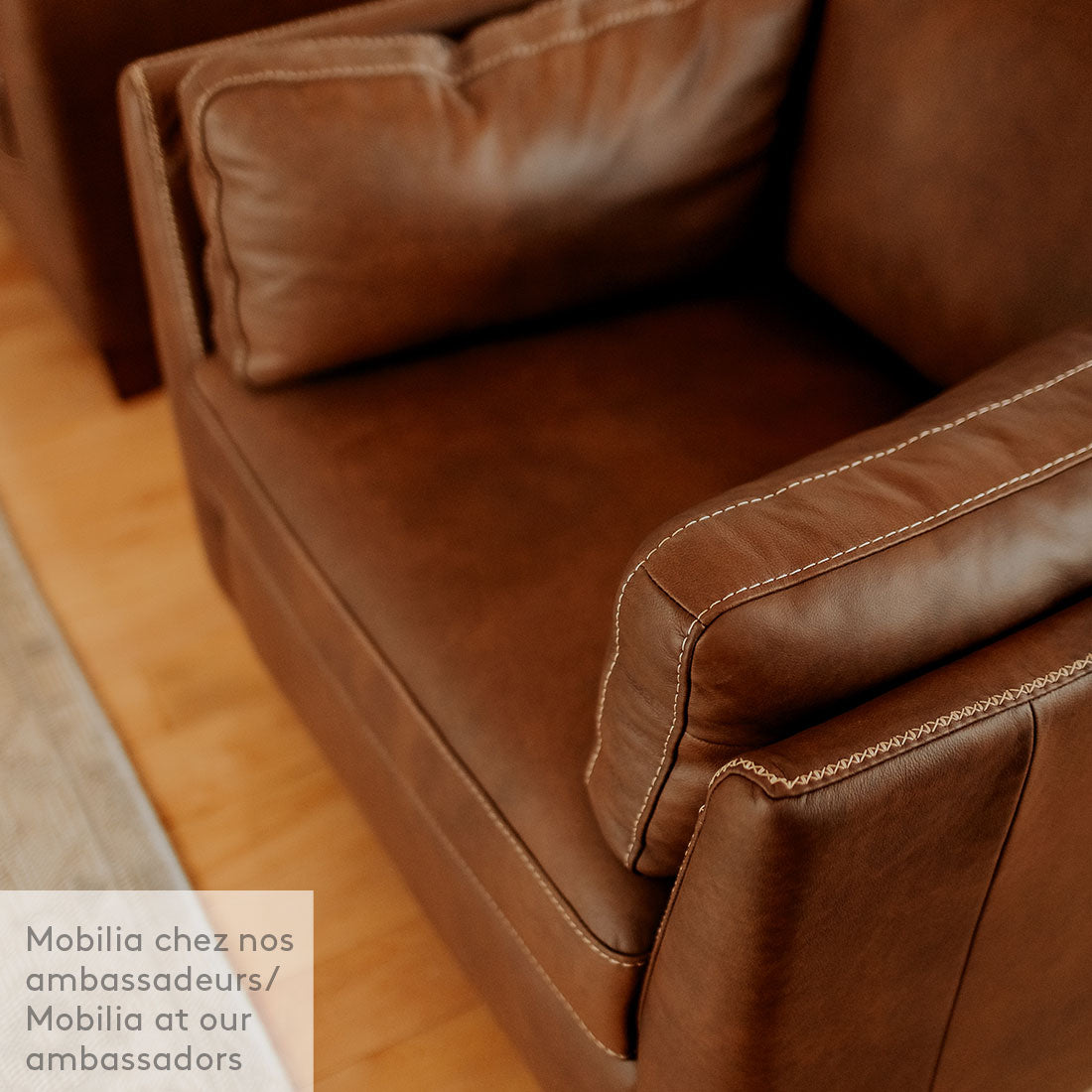 Neal Leather Accent Chair Cognac