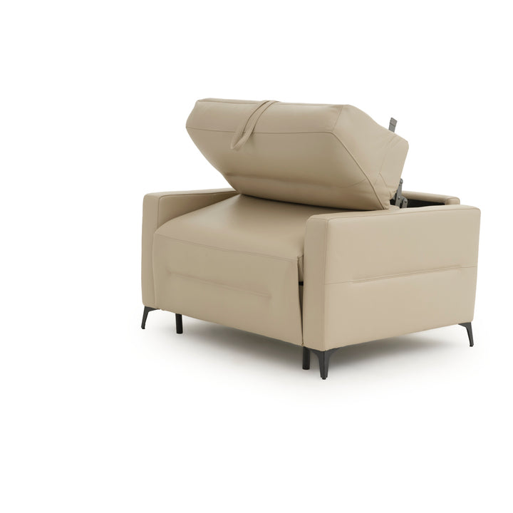 Elati Leather Single Sofa-Bed Beige