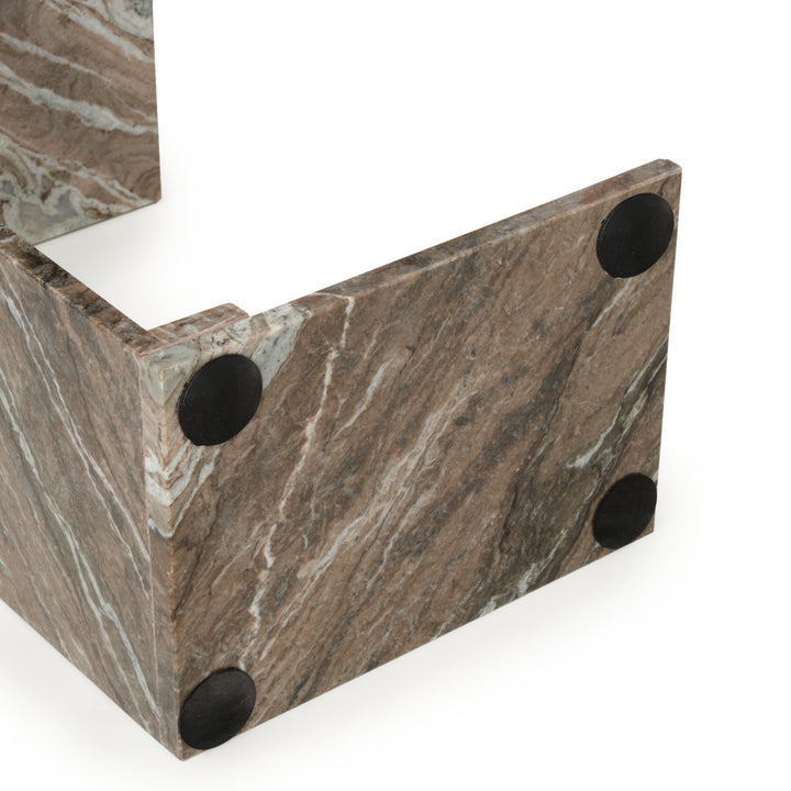 Neville Marble Accent Table Light Brown