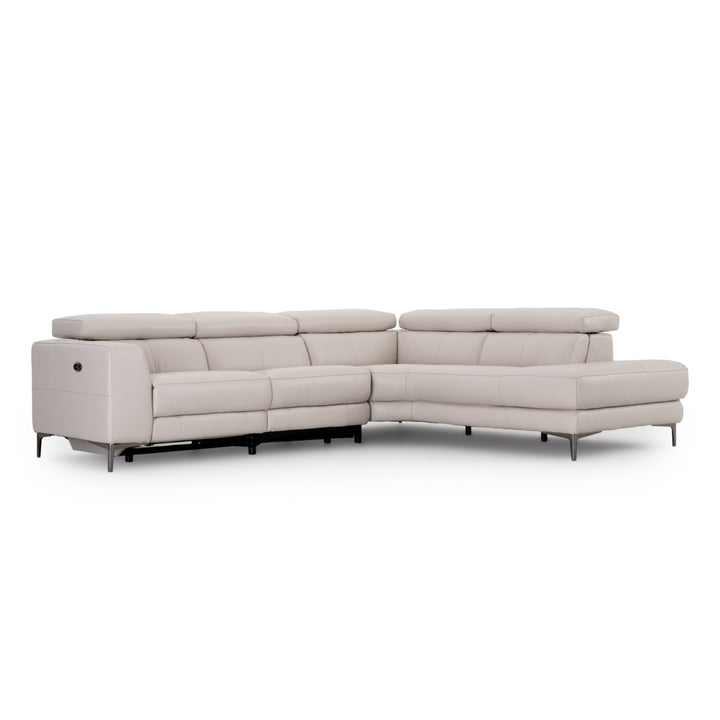 Emilia Reclining Sectional Sofa Light Grey