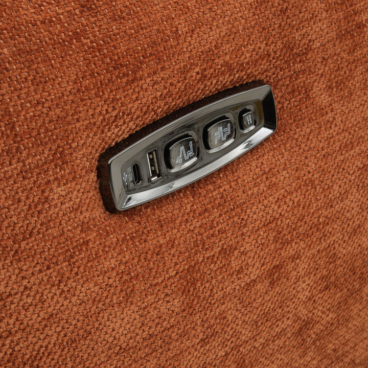 Nilani Fabric Reclining Loveseat Orange