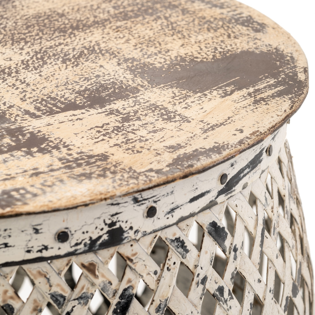 Indira Metal Accent Table Off White