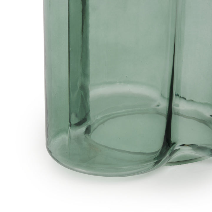Eira Glass End Table Aqua