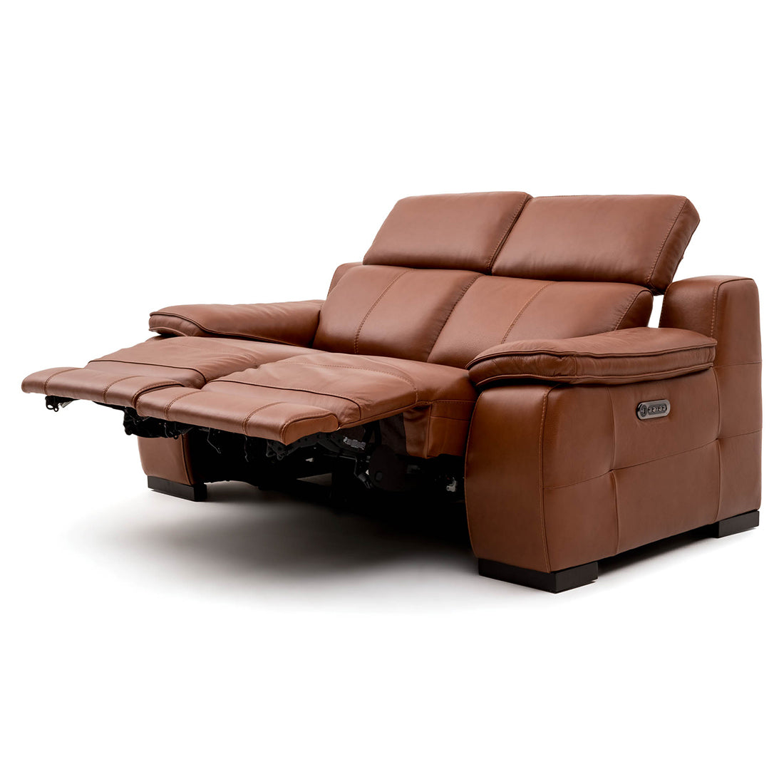 Nova Leather Reclining Loveseat Cognac