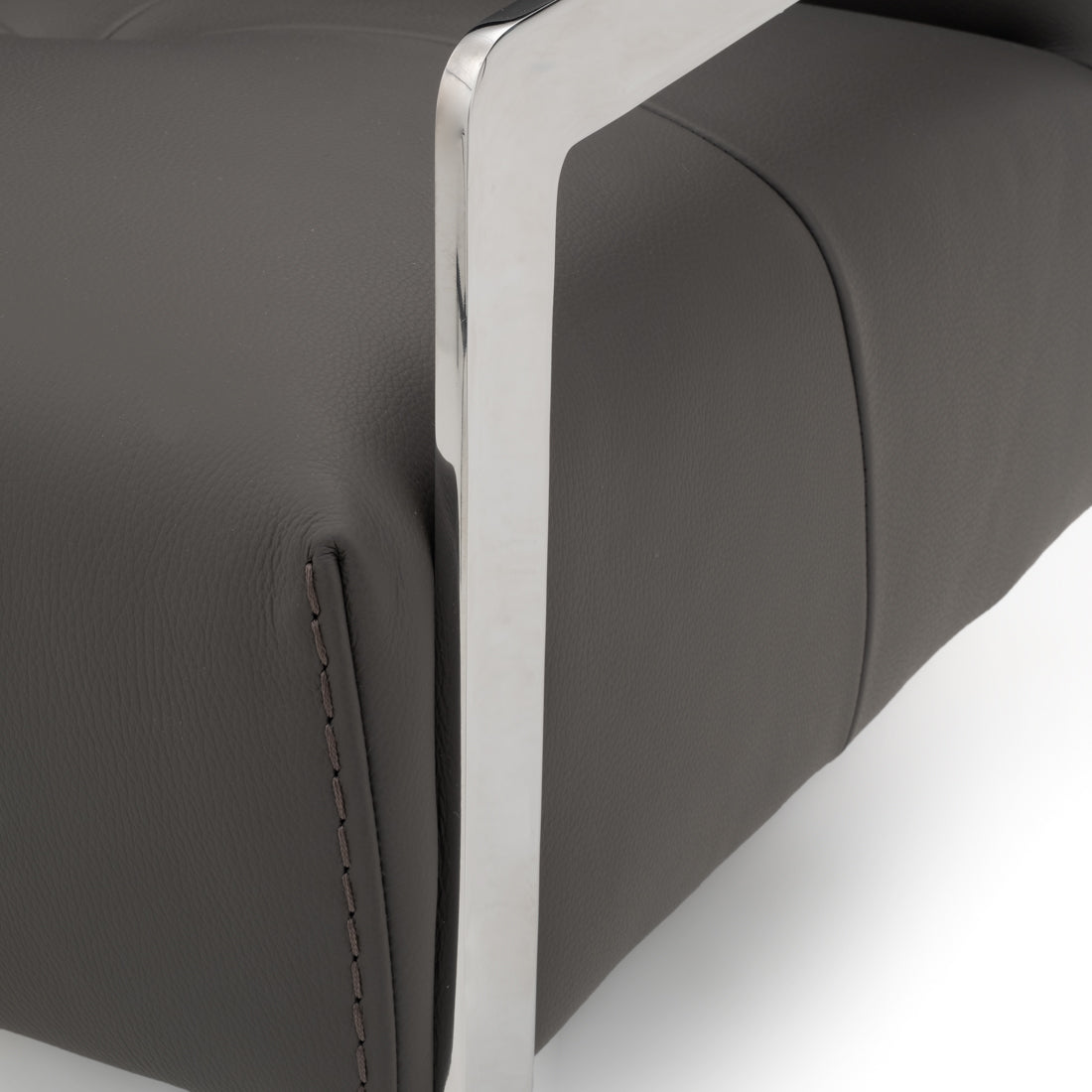 Walter Leather Accent Chair Dark Grey